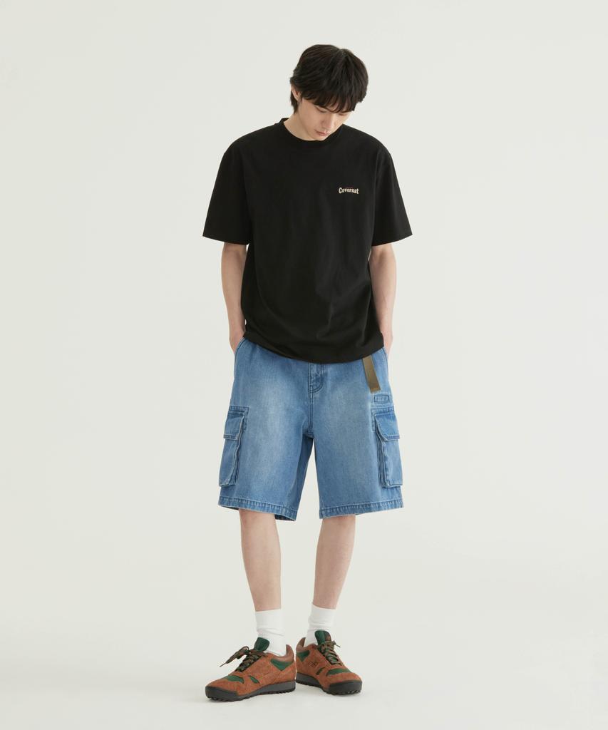 COVERNAT Cool Cotton Surfing Motion Graphic T-Shirt Black