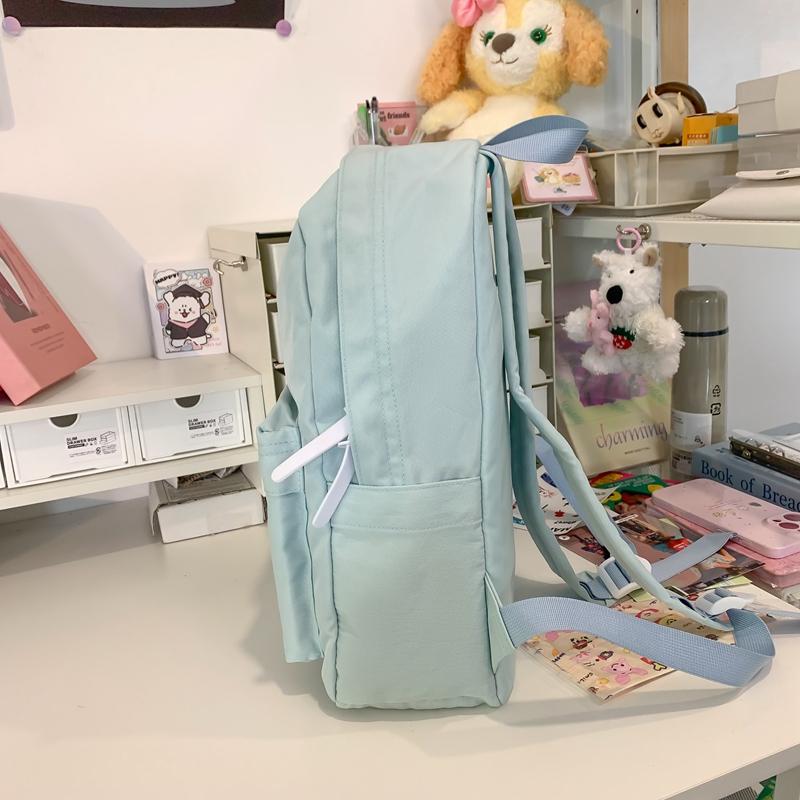 Women's Schoolbag Lightweight Backpack College Style High School Student Solid Color Backpack