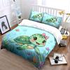 Cartoon Turtle with Pink Bow Bedding Duvet Cover Set  (1*Duvet Cover 2*Pillowcases, without duvet insert)