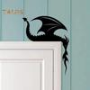 Dragon Door Frame Topper Metal Dragon Silhouette Door Topper Wall Art Corner Sign for Children's Room Bedroom Window