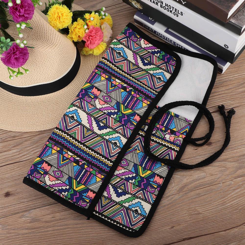 20 Holes Handmade Canvas Paintbrush Holder Paint Pen Case Stationery Pen Storage Pouch