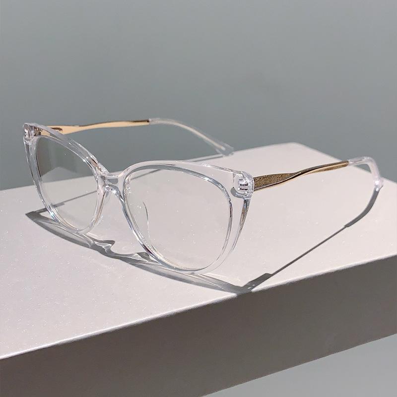 Anti Blue Light Optical Big Glasses Women Cat Eye Vintage Luxury Brand Designer Myopia Prescription Double Color Eyewear Frame