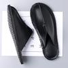 Herren Pantoffeln Handgemacht Einfache flache Sandalen Braunes Leder Schwarze Sommer Römische Sandalen Geschlossene Zehen Strand Schuhe Übergröße