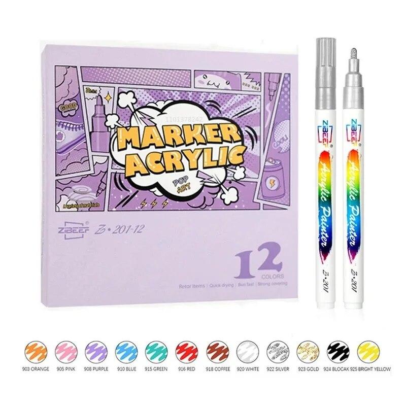 12-120 Цветов Акриловые Маркеры-Краски для Раскрашивания Камней Маркеры-Краски для Каменных Деревянных Срезов Яиц Пасхальных Украшений Керамики Практичное Использование
