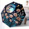 1pc Moon Flowers Automatic Open/Close Umbrella, Portable Folding Umbrella for Travel, Themed Events, It Is Suitable As a Gift for Various Festivals, O