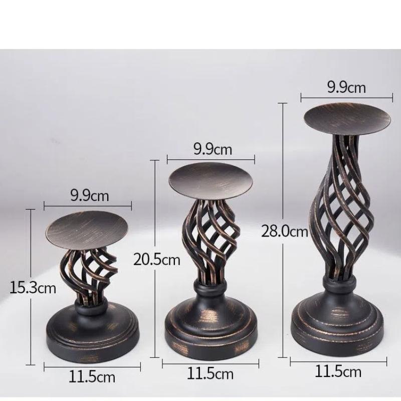 Candelabro Europeo de Metal Negro – Elegante Candelabro de Hierro para Bodas y Fiestas