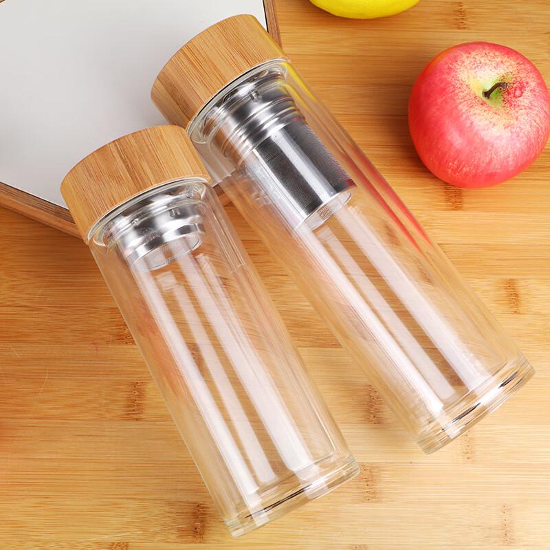 Shangqi Double-Layer Insulated Glass Tea Cup with Lid