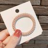 Korean Style Coffee Color Telephone Cord Hair Tie - Transparent Elastic Band for Women's Ponytail