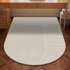 Japanese Cream-Style Half-Circle Floor Mat Easy-Care Bedroom, Study, Dressing Table Rug Minimalist Home Decor