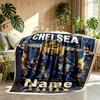 Custom Name Personalized Chelsea Football Club Print Blanket, Home Decor, Bedroom, Sofa, Camping, Couch, Gifts for Birthday Christmas