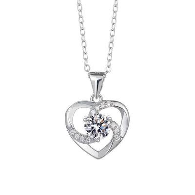 6,5mm S925 Sterling Silber Herzförmiger Moissanit Anhänger Halskette D VVS1 Exquisiter Feinschmuck Für Frauen