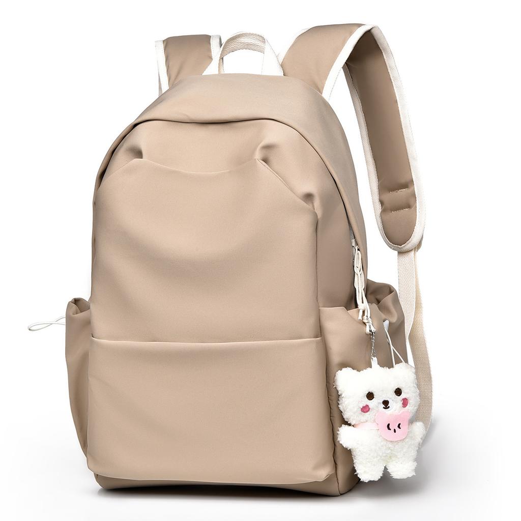 Quality Trendy Large Capacity Solid Color Student Backpack Women's Versatile College Style School Bag Men's Backpack