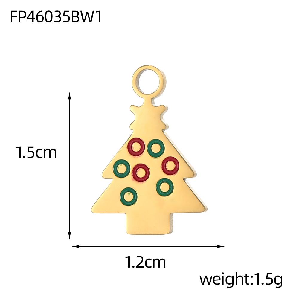 CARLIDANA Stainless Steel Santa Claus Oil Drop Enamel Christmas Tree Bell Gloves Winter Gift Box Present Man Charms Pendant