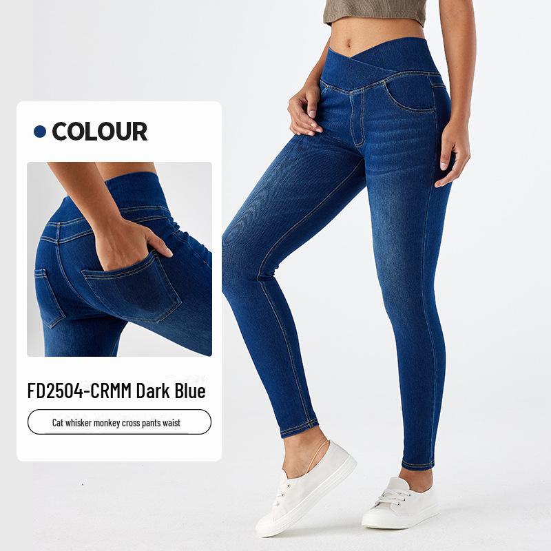 

Джинсы для йоги с высокой талией Cat Whisker, женские облегающие эластичные брюки L
