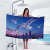 Seagull Print Towel Sport Quick-Drying Super Absorbent Camping Towel Super Soft Lightweight Gym Swimming Yoga Beach Towel