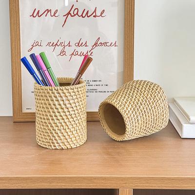 Simple Flower Arrangement Multifunctional Makeup Brush Storage Basket