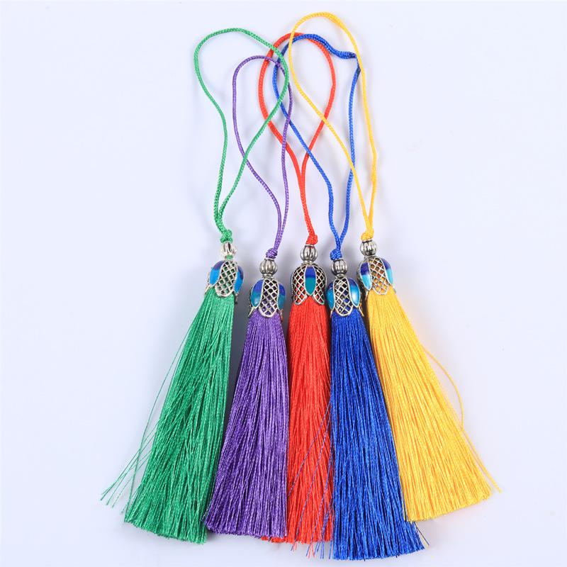Cloisonné Enamel Bamboo Bookmark Pendant with Tassel