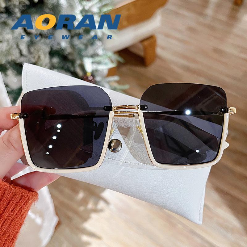 2025 Trendy Women's Large Square Sunglasses - Korean Style, Anti-UV, Face Slimming Design