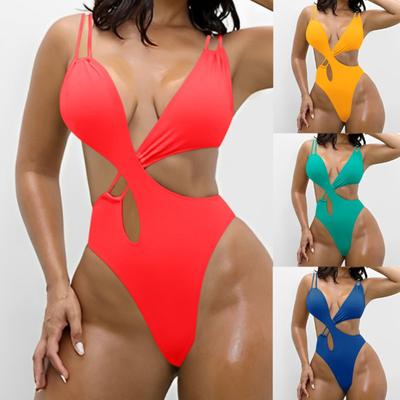 Women's One-Piece Sexy Bikini Fashion With Bra Pads No Steel Support Swimming Costume
