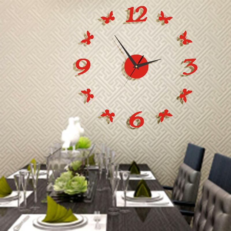 

Скандинавские DIY часы без пробивания, настенные часы, гостиная, персонализированные и креативные настенные часы-наклейки, современные и простые часы для арт-декора mirror silver