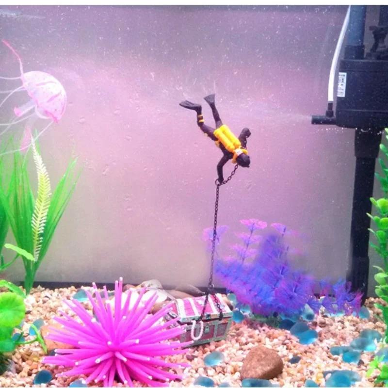 Fish Tank Decoration Treasure Frogman Fish Tank Landscaping Aquarium Pirate Treasure Aquarium Decoration