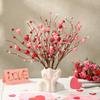 12 Pcs Valentine's Day Floral Picks Pink Artificial Berry Stems Heart Shaped Branch Heart Sprays Picks Flowers for Valentine's Day Mother's Day
