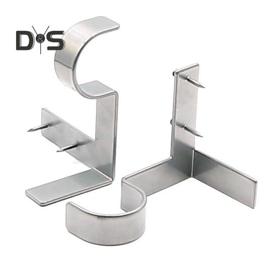 

1 пара кронштейнов для карниза для штор, нержавеющие, прочные, выдерживающие нагрузку, универсальные, простые в установке, без сверления, держатели для карнизов для штор серебряный