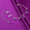 925 Sterling Silver Tassel Star Bead Charm Bracelets Anklet Bracelets For Women Girls Party Wedding Jewelry A173