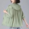 Summer Women's Thin Breathable Sun Protection Clothing Loose UV Protection Hooded Coat Tops Female Outdoor Short Outwear