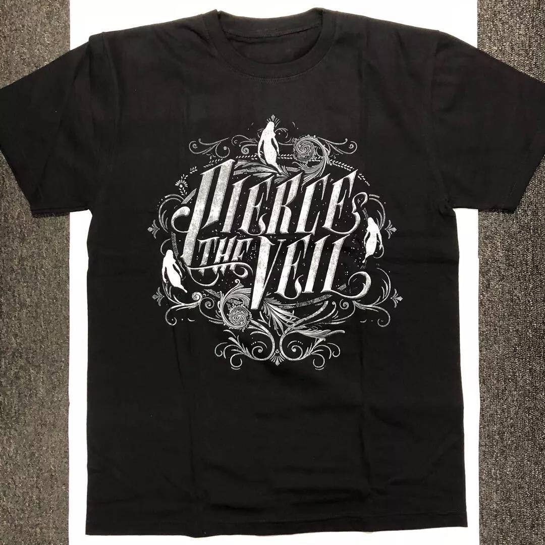 

Pierce The Veil Банда Футболка с коротким рукавом Хлопок Черная Унисекс Футболка Мужская Женская Летняя Повседневная Хлопковая Футболка с круглым вырезом M