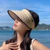 Women Sun Hats Summer Fashion Large Brim Empty Top Casual Sport Beach Sun Visor Hat For Outdoor Cycling