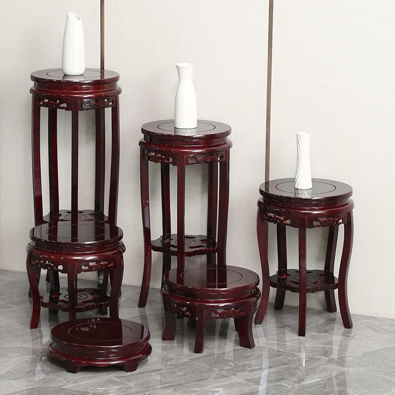 

Chinese Style Bamboo Flower Stand with Stone Surface