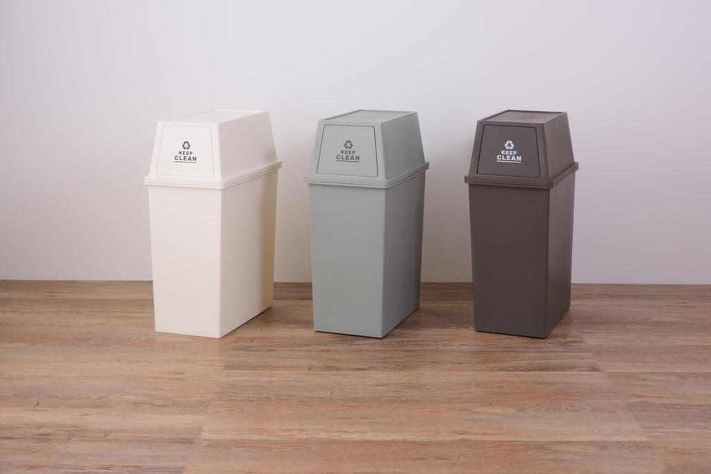 Azumaya-kk LFS-761BR Trash Can with Lid, Brown, W28 X D45 X H67cm