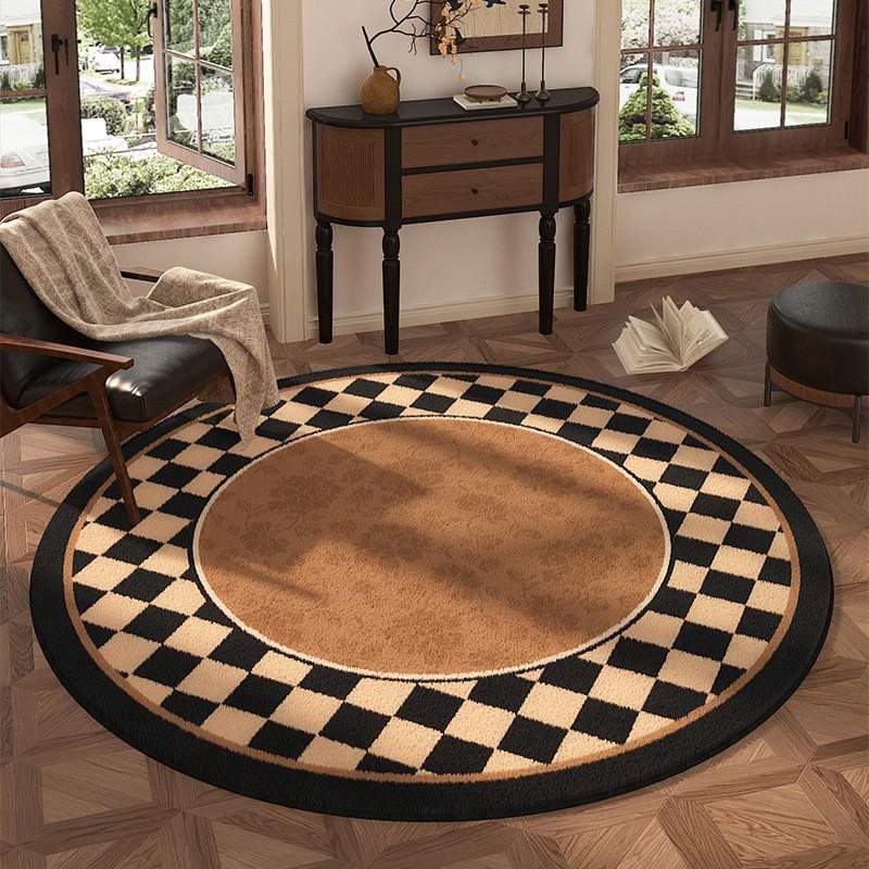 Thick Non-Slip Vintage Floral Area Rug In Faux Wool Living Room Bedroom Modern Chinese Style