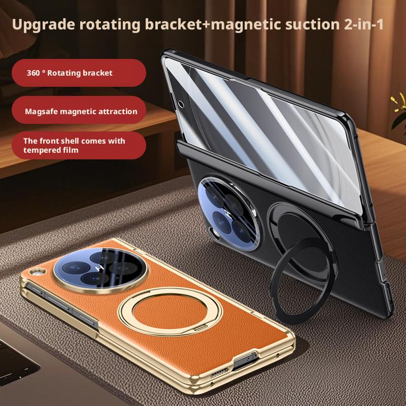 360° Rotating For Magnetic Holder Phone Case with HD/Anti-peep Screen Protector For Oppo Find N6 Hinge Cover