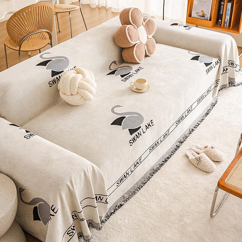 Stil simplu Atmosferă avansată Prosop de canapea vopsit în verde Sufragerie all-inclusive Husă universală Husă antipraf Pătură de lână pentru somn