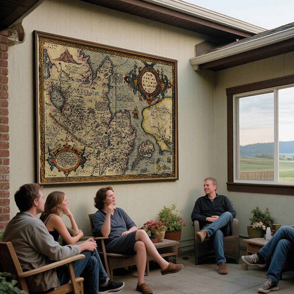 Vintage Map Poster Unframed Art Painting Living Room Study Supplies,Travel/Educational Tool,Vintage Wall Art,Gift