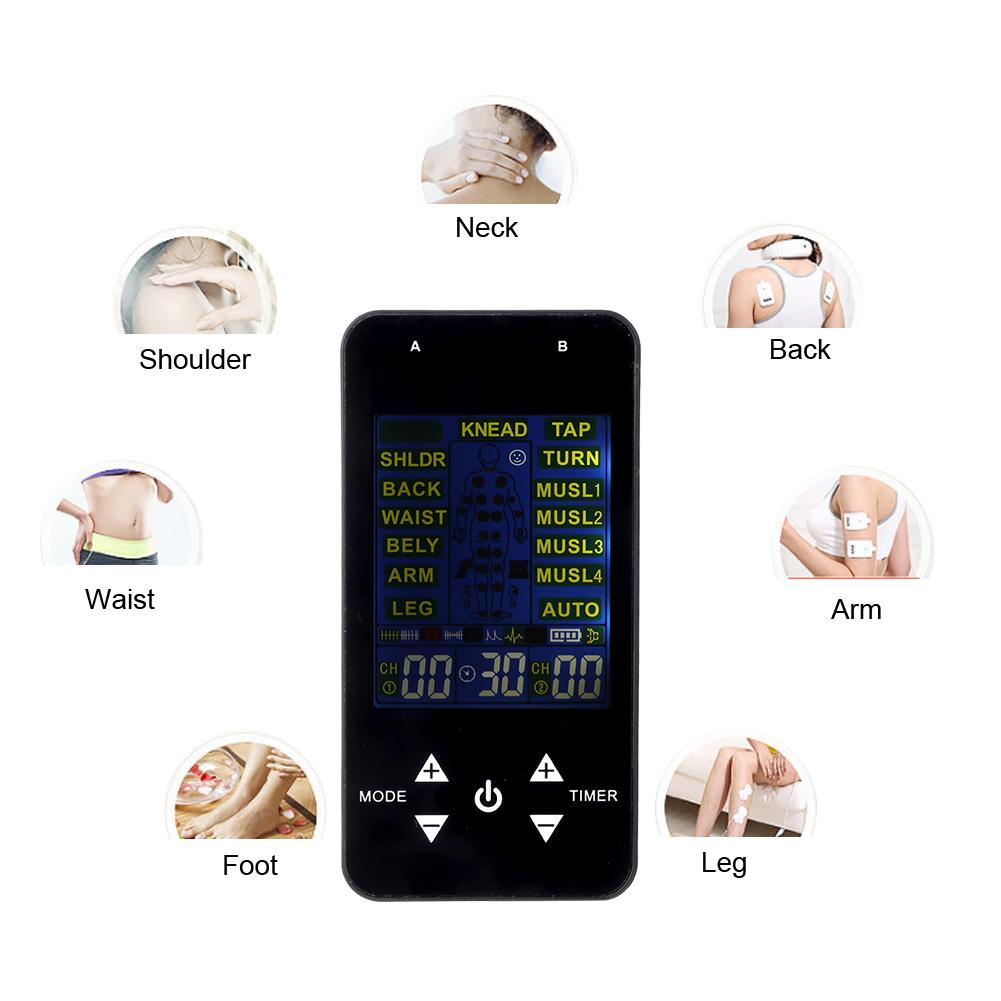 TENS EMS Electric Massager Pulse Muscle Stimulator Electrode Pads Digital Ease Pain Machine