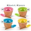 1/4Pcs Vibrant Colors Ice Cream Bowls and Spoons Set Includes Sundae Kit for Summer Holiday Parties Ice Cream Bowl Gift Decor 4