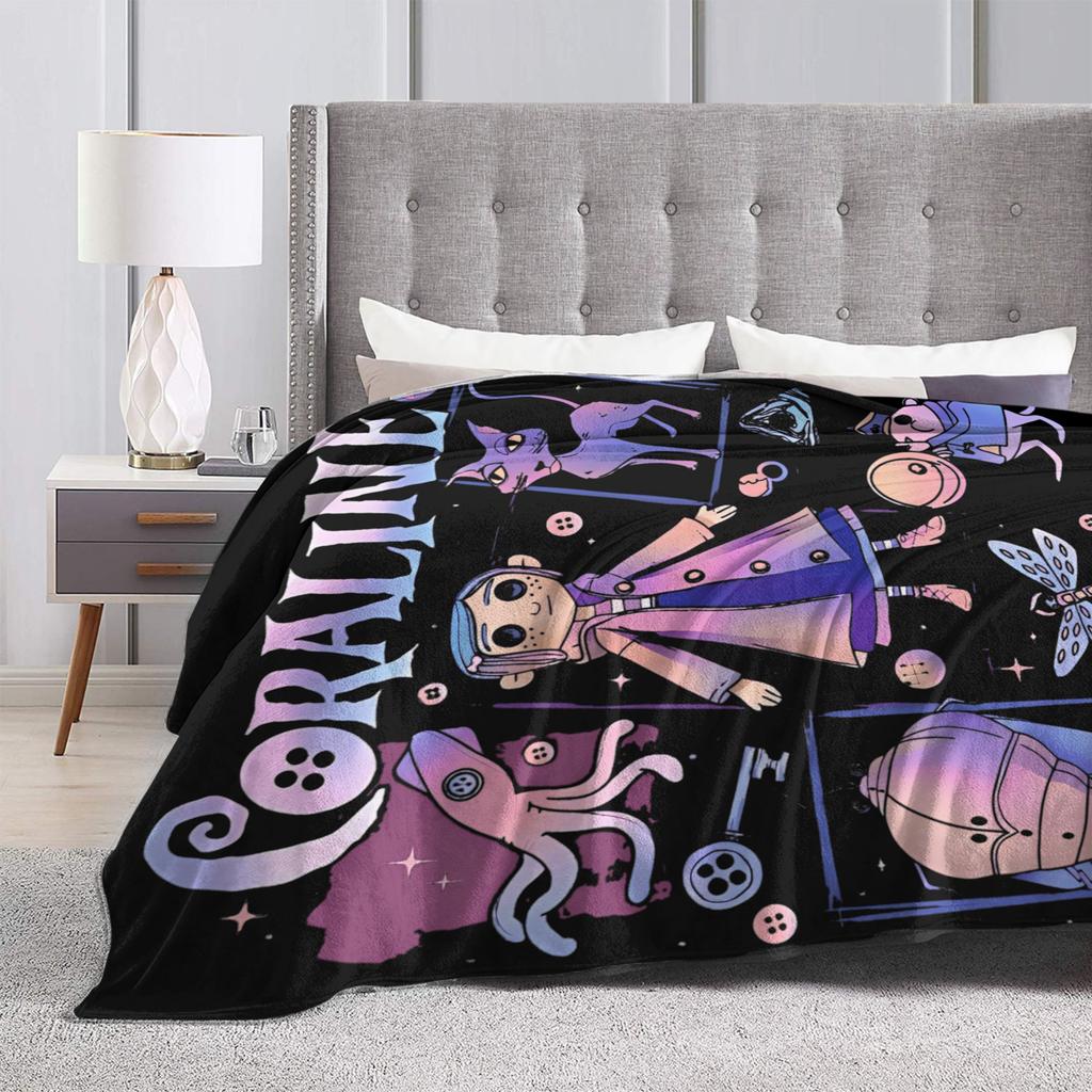 Super Soft BlanketChild Airplane Travel Coralines Throw Blanket Horror Flannel Bedspread For Living Room Comfortable Sofa Cover