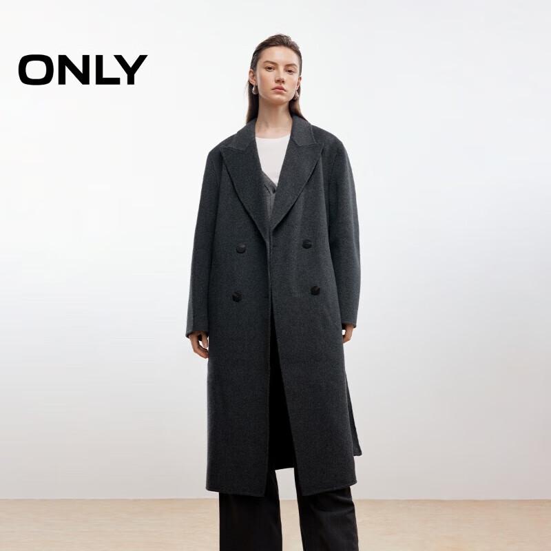 ONLY Women's 100% Merino Wool Double-Faced Long Wool Coat