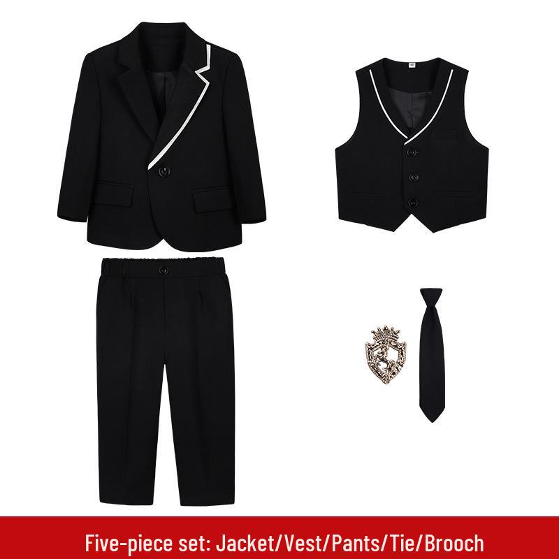 

Костюм для мальчиков в британском стиле 2024 года: Пианино, Свадьба, Речь, Наряд для Дня рождения 110cm, 30-38 jin