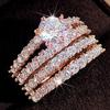 Hollow-Out Double-Layer Zircon Engagement Ring, Diamond Ring, Wedding Dinner, Bridal Ring Jewelry.