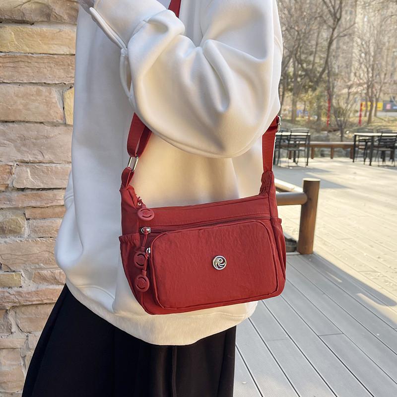 Nylon Crossbody Bag For Women With Zipper Closure And Phone Pocket For Daily Use