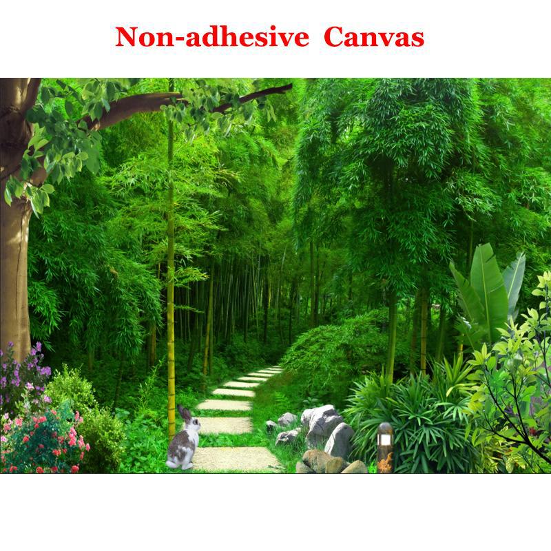 Custom 3D Mural Wallpaper Living Room Bedroom Sofa TV Background Wallpaper Green Bamboo Green Fresh Photo Waterproof Wallpaper