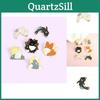 Fashionable Animal Couple Brooch Elegant Tai Chi Fish Black White Fox And Rabbit Accessory
