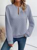 2025 Autumn/Winter Women's Solid Deep V-Neck Patchwork Long Sleeve Casual Sweatshirt