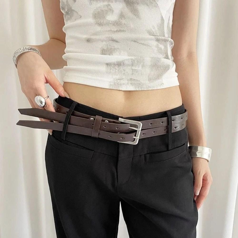 Leather Women's Belt Vintage Dress Jeans Belt American Waist Belt  Waist Accessories
