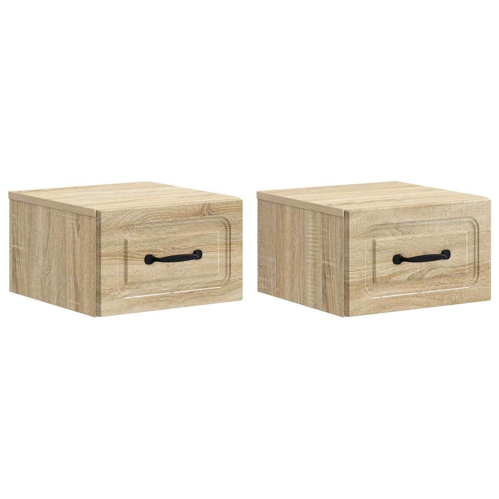Wall Mounted Nightstand 2 pcs Sonoma Oak 34.5 x 33 x 20 cm
