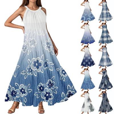 Rochie de vară casual de modă pentru femei, cu bretele și fără mâneci